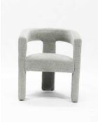 Fauteuil de salon gris en tissu design Lagon - 64 x 55 x 75 cm