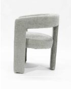 Fauteuil de salon gris en tissu design Lagon - 64 x 55 x 75 cm