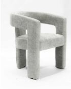 Fauteuil de salon gris en tissu design Lagon - 64 x 55 x 75 cm