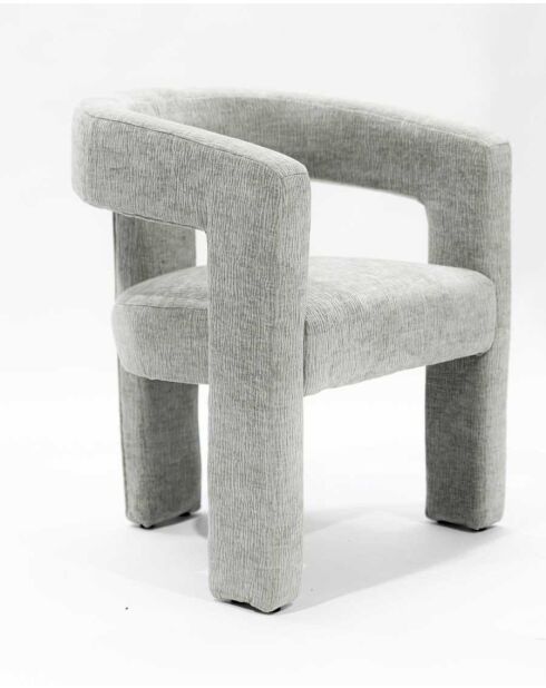 Fauteuil de salon gris en tissu design Lagon - 64 x 55 x 75 cm