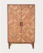 Armadio in legno massello di mango 2 ante Naya naturale - 90 x 40 x 150 cm