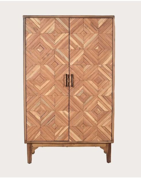 Massief mangohouten kledingkast met 2 deuren Naya naturel - 90 x 40 x 150 cm