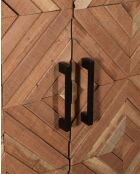 Armadio in legno massello di mango 2 ante Naya naturale - 90 x 40 x 150 cm