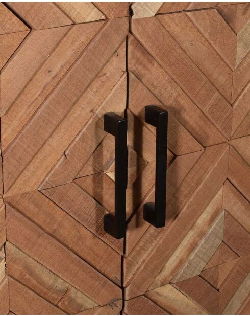 Armadio in legno massello di mango 2 ante Naya naturale - 90 x 40 x 150 cm