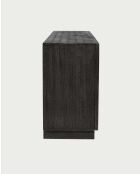Buffet bas sculpté en bois massif de manguier Zaraya noir - 185 x 45 x 80 cm