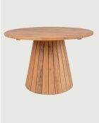 Table de jardin ronde en teck recycle Capelle naturelle - 120 x 120 x 78 cm