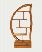 Libreria in legno massello di teak naturale Yin Yang - 176 x 30 x 180 cm