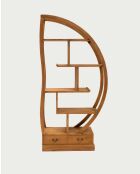 Libreria in legno massello di teak naturale Yin Yang - 176 x 30 x 180 cm