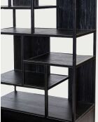 Grande scaffale industriale Como in massello di teak e metallo nero - 80 x 45 x 180 cm