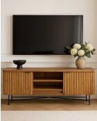 Opera natural retro tv-meubel van gerecycled massief teakhout - 140 x 45 x 55 cm