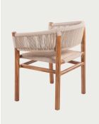 Sedia Kanoa in teak massiccio e corda beige - 54 x 41 x 74 cm