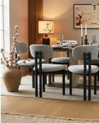 Lot de 2 chaises Zuno en tissu grise et pieds métal - 44 x 45 x 80 cm