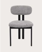 Lot de 2 chaises Zuno en tissu grise et pieds métal - 44 x 45 x 80 cm