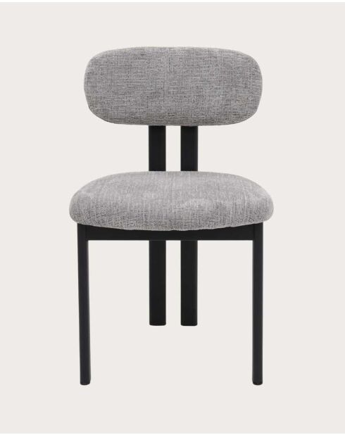 Set aus 2 Zuno-Stühlen aus grauem Stoff und Metallbeinen - 44 x 45 x 80 cm