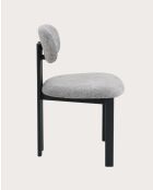 Lot de 2 chaises Zuno en tissu grise et pieds métal - 44 x 45 x 80 cm