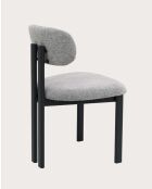 Lot de 2 chaises Zuno en tissu grise et pieds métal - 44 x 45 x 80 cm