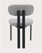 Lot de 2 chaises Zuno en tissu grise et pieds métal - 44 x 45 x 80 cm