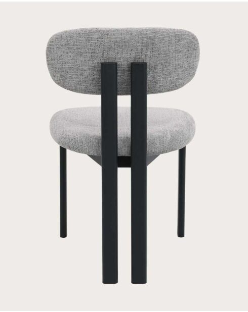 Lot de 2 chaises Zuno en tissu grise et pieds métal - 44 x 45 x 80 cm