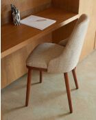 Set di 2 sedie da pranzo in tessuto beige con gambe in legno Liro - 48 x 53 x 81 cm