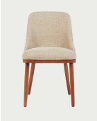 Set di 2 sedie da pranzo in tessuto beige con gambe in legno Liro - 48 x 53 x 81 cm