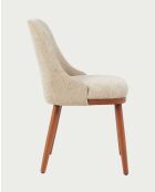Set di 2 sedie da pranzo in tessuto beige con gambe in legno Liro - 48 x 53 x 81 cm
