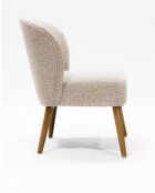 Set van 2 beige stoffen eetkamerstoelen met gebogen Perla-design - 55 x 65 x 81 cm