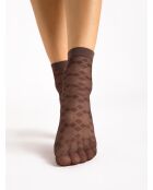 Chaussettes à motifs Una 20 deniers chocolat