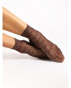 Chaussettes à motifs Una 20 deniers chocolat