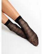 Chaussettes à motifs Una 20 deniers noires