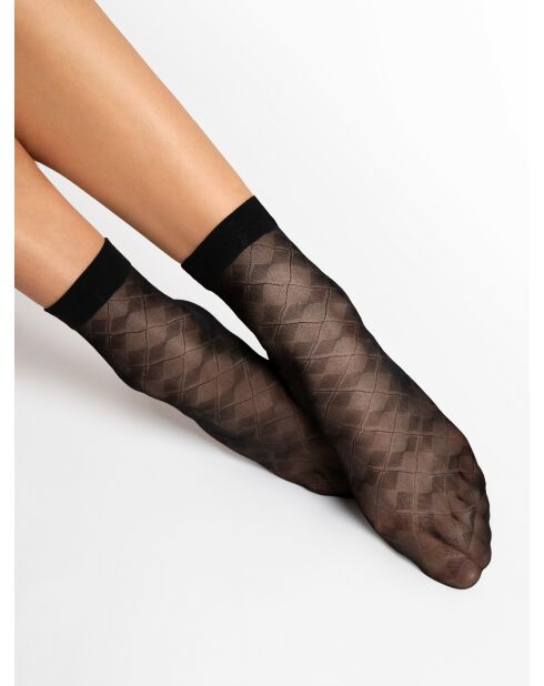 Chaussettes à motifs Una 20 deniers noires