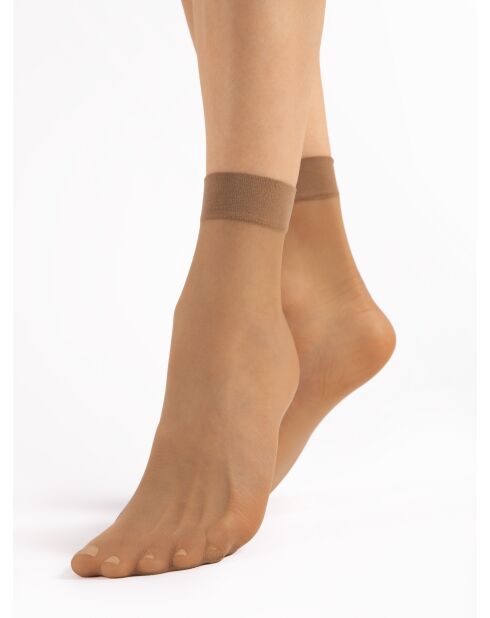 2 paires de chaussettes Maja transparentes 15 deniers naturel
