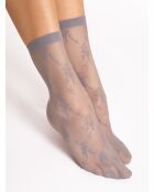 Chaussettes à motifs Rosa 20 deniers gris clair