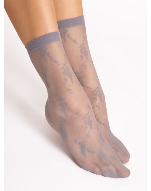 Chaussettes à motifs Rosa 20 deniers gris clair