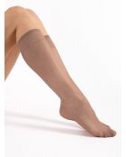 2 paires de mi-bas Pola transparents 15 deniers naturel