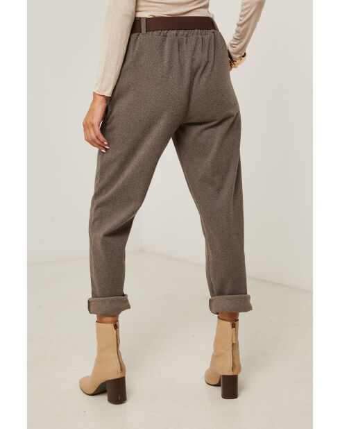 Pantalon ceinture Elena taupe