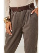 Pantalones Elena con cinturón taupe