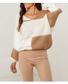 Pull col V Capucine camel