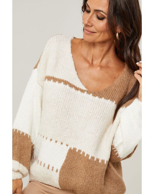 Pull col V Capucine camel
