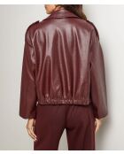 Blouson faux cuir avec poche Garance bordeaux