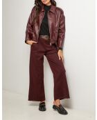 Blouson faux cuir avec poche Garance bordeaux
