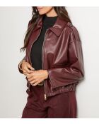Blouson faux cuir avec poche Garance bordeaux
