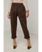 Diana broek met riem in chocolade