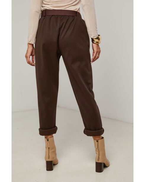 Pantalon ceinture Diana chocolat