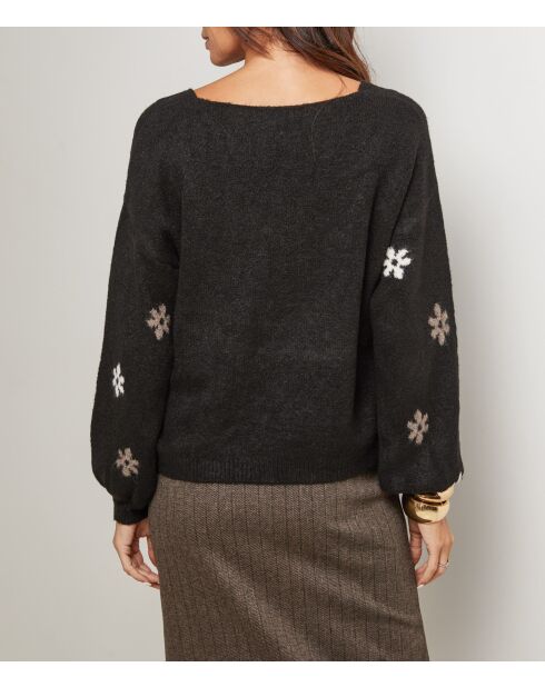 Pull col V Angela noir