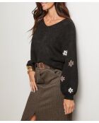 Pull col V Angela noir