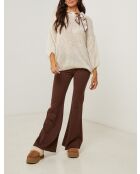 Pull col rond avec foulard Lisa beige
