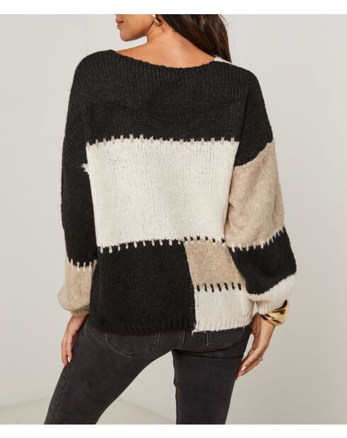 Pull col V Célia noir
