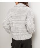 Gilet col V à bouton Léa gris