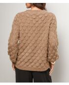 Jersey de cuello redondo en carey color topo color jade