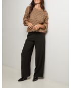 Jersey de cuello redondo en carey color topo color jade